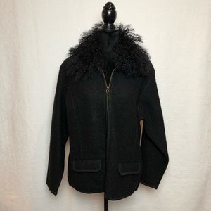 Lisa International Wool Coat w/ Removable Collar